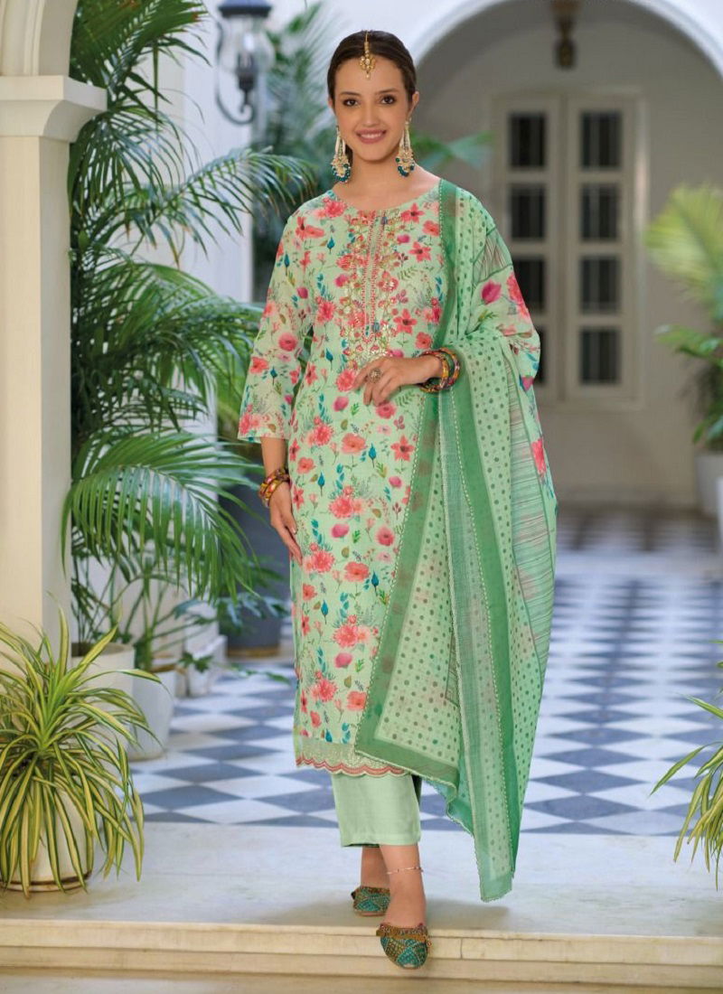 Ayleen By Zaveri Linen Readymade Printed Suits Catalog
